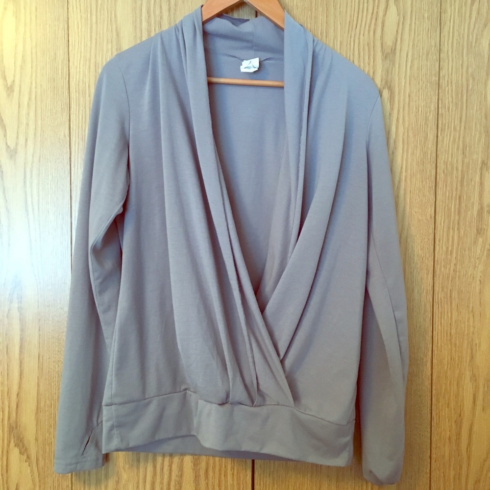 Aspire cross sweater with thumb holes